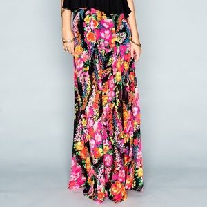Show Me Your Mumu Fluorescent Floral Maxi Skirt